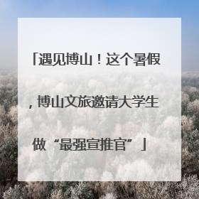 遇见博山！这个暑假，博山文旅邀请大学生做“最强宣推官”
